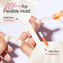 modelones nails applied on hands in natural light — demonstrates wearable elegance