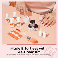 modelones nails before and after dip for visible durability and glossy finish