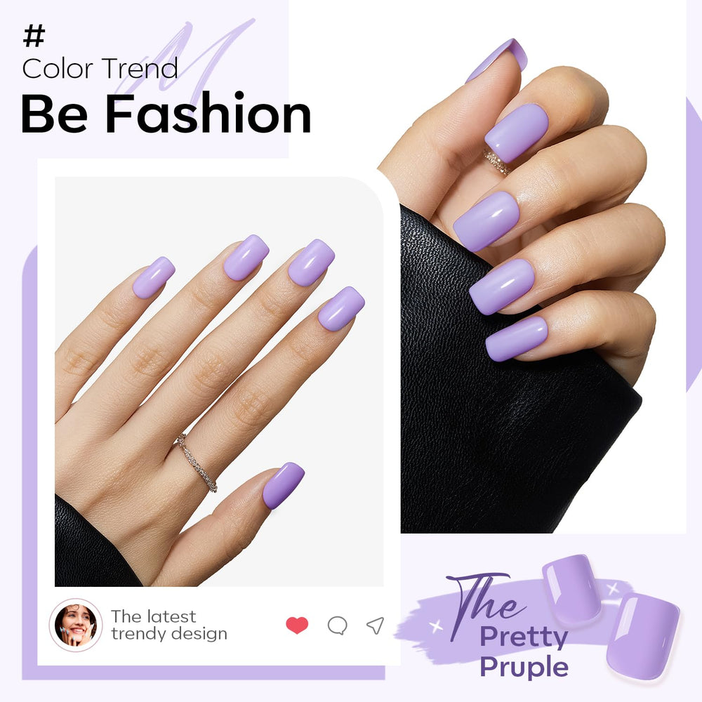 modelones nails on hand demonstrating short square shape and instant polished appearance