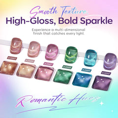 modelones pink cat eye manicure on hand showing salon-quality finish