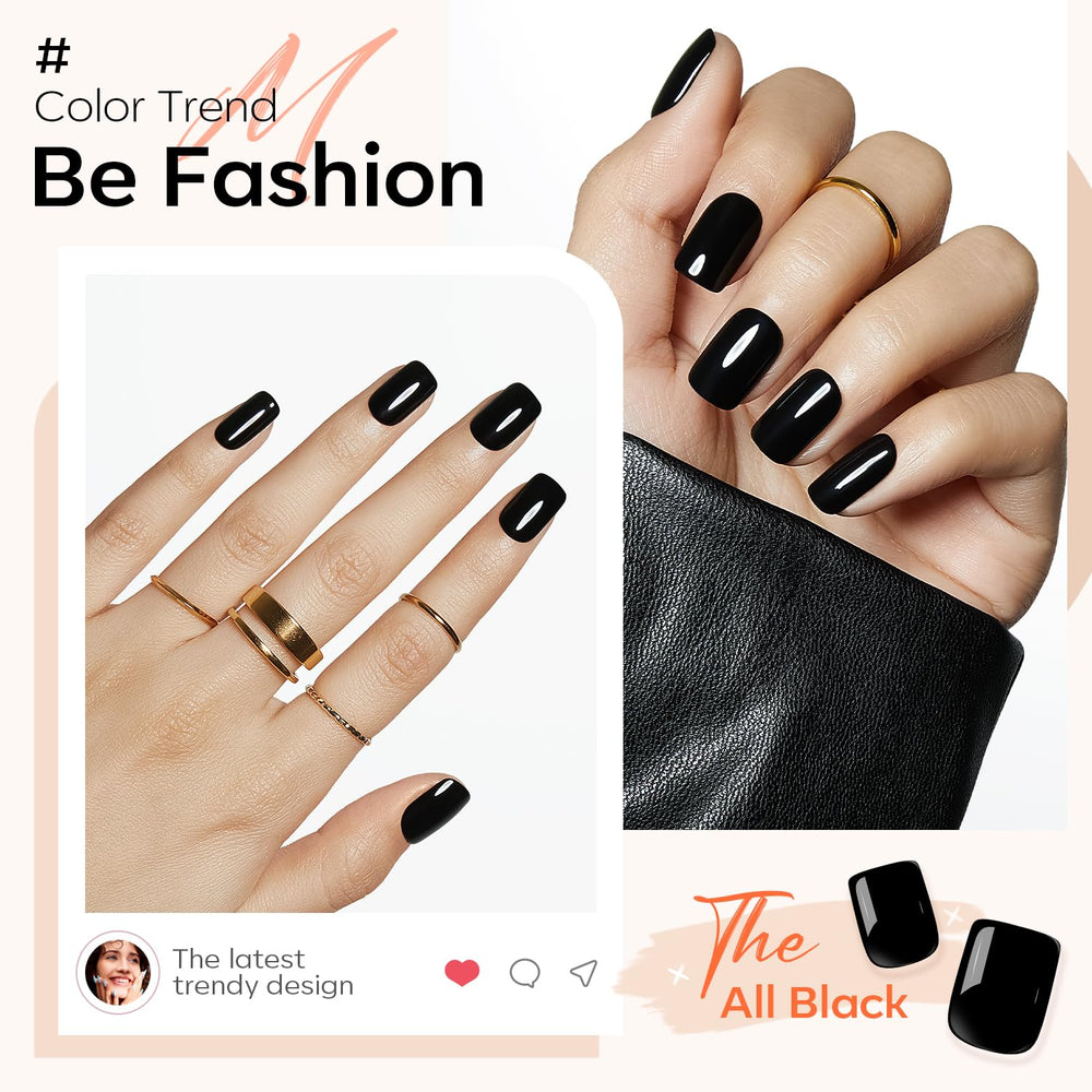 modelones press-on nails applied on hand showing instant polished look