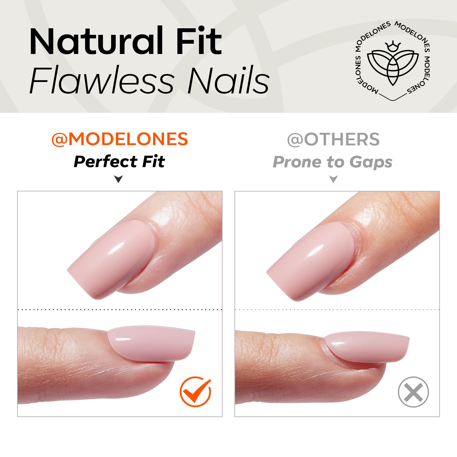 Modelones press-on nails worn on hands showing instant polished look