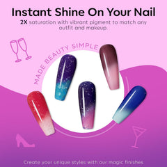 modelones finished ombre manicure lifestyle shot showing nails in natural light benefit: wearable style