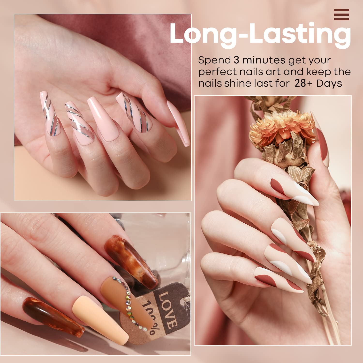 modelones soft ombre nail art using included shades for style ideas