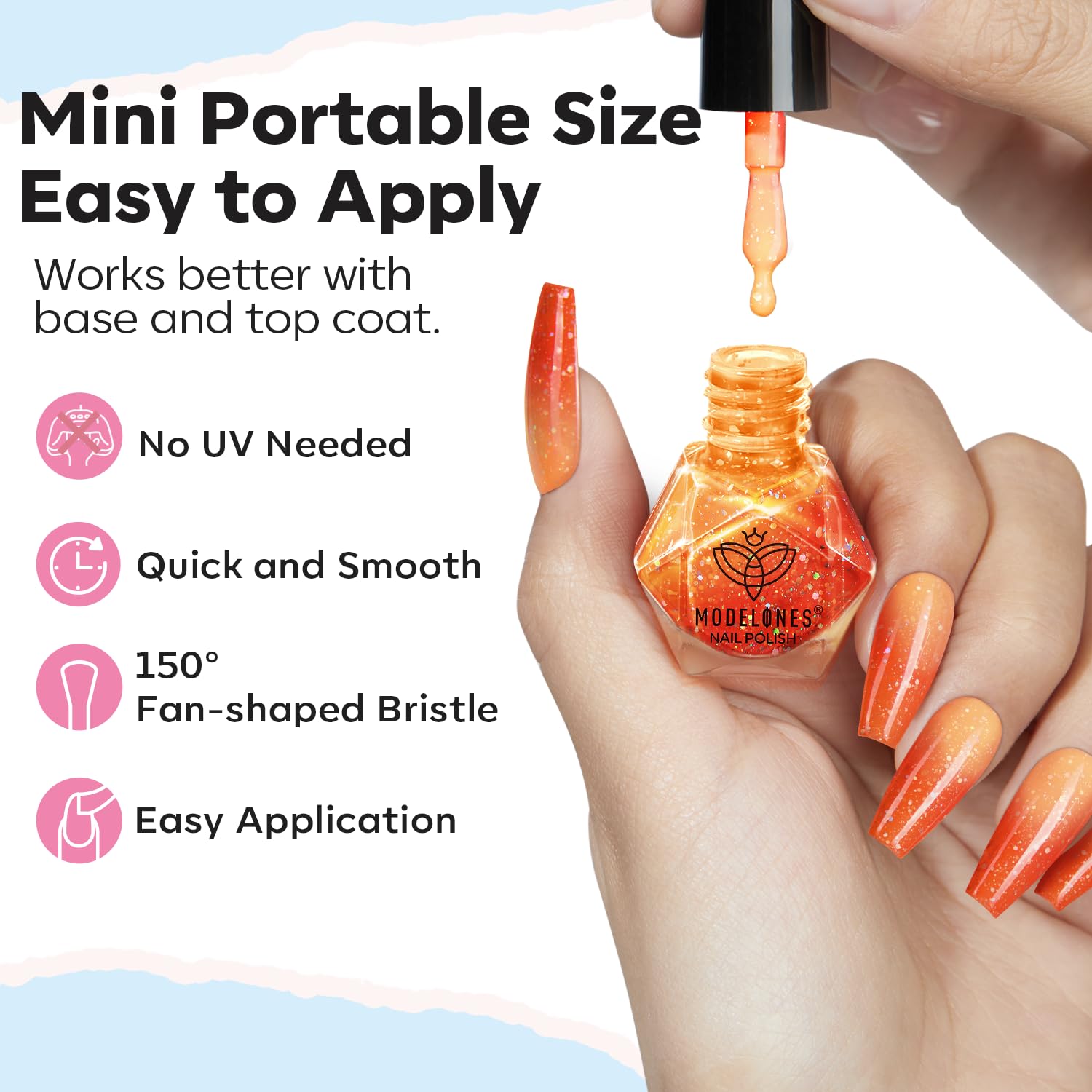 modelones ombre nail art example demonstrating blendable layering technique