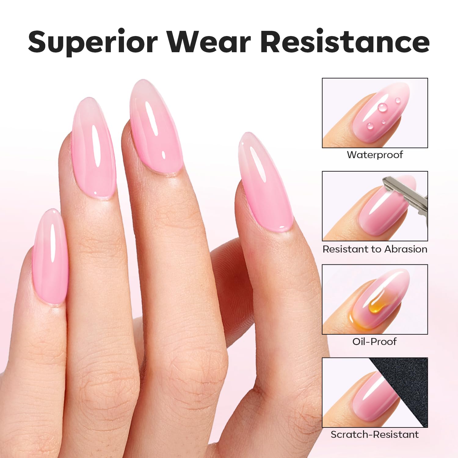 modelones applied on natural nail overlay for strengthened appearance benefit