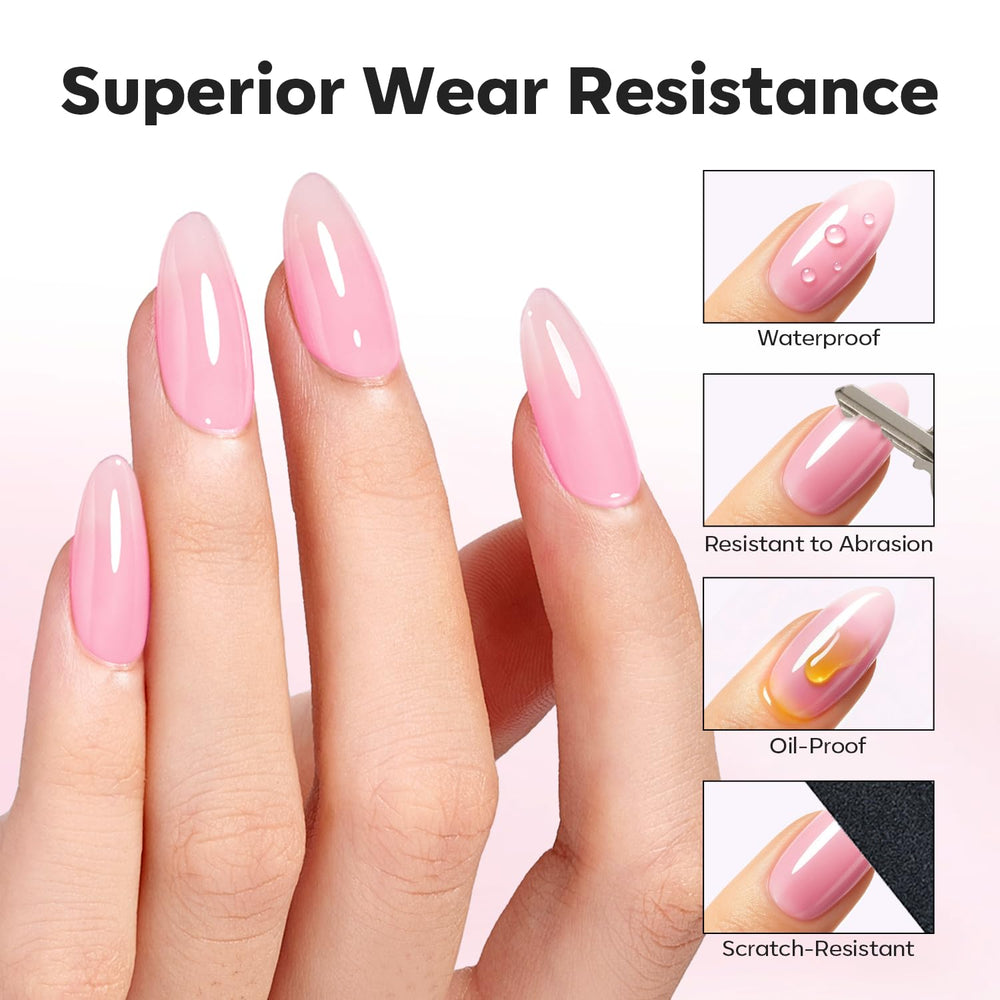 modelones applied on natural nail overlay for strengthened appearance benefit