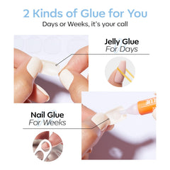 modelones press-on nails worn on natural nails showing polished look