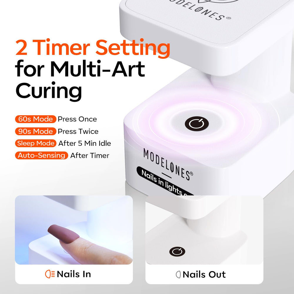 modelones open lamp curing nails demonstrating quick gel benefit
