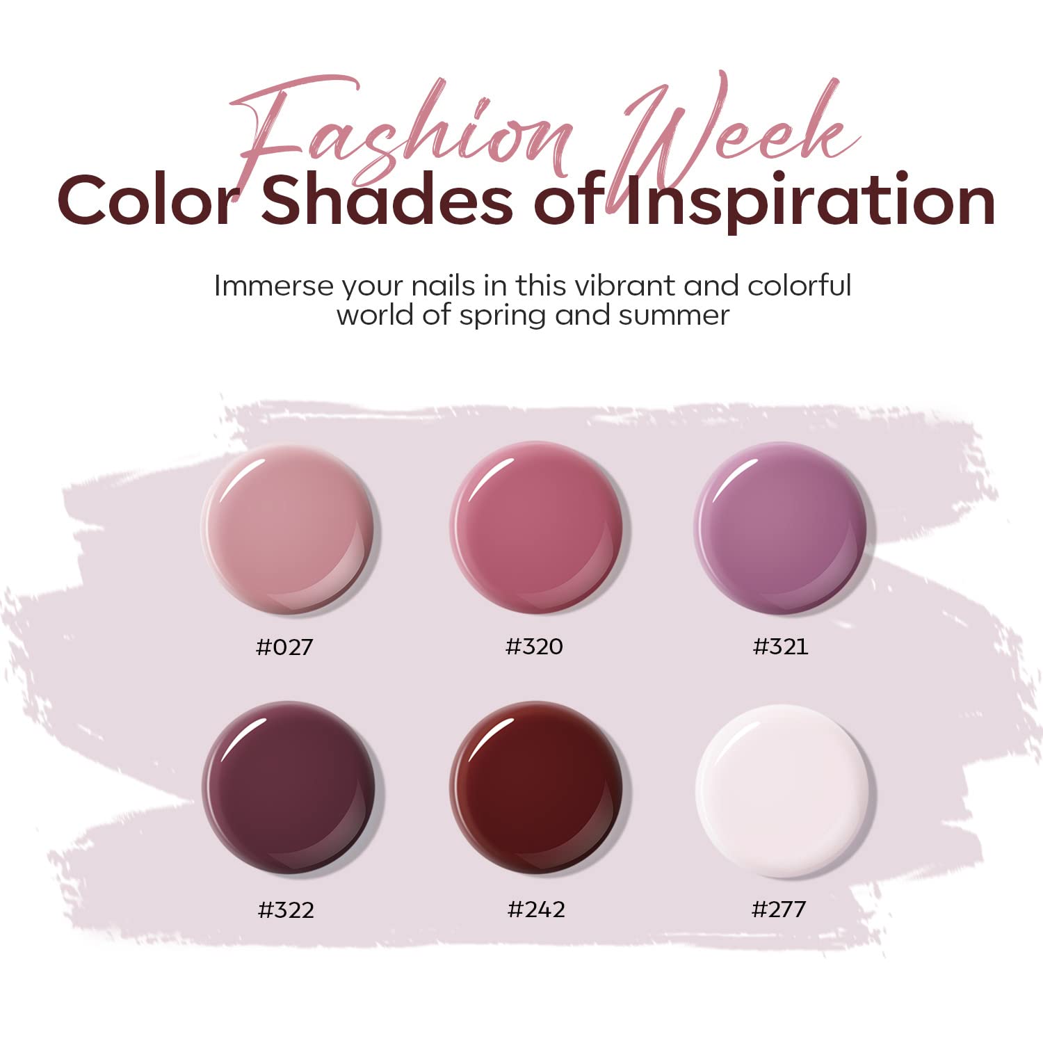 modelones open jars top view revealing peach pink and burgundy gel shades for mixing