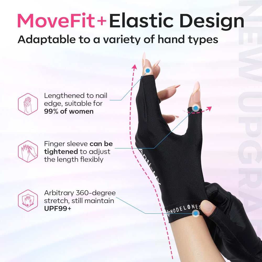 modelones outdoors using gloves while driving for sun protection