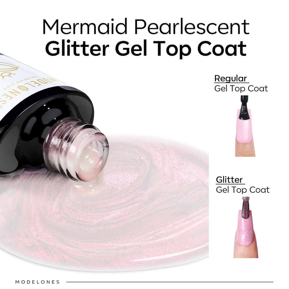 modelones close-up of pearl micro-glitter texture showing delicate shimmer benefit