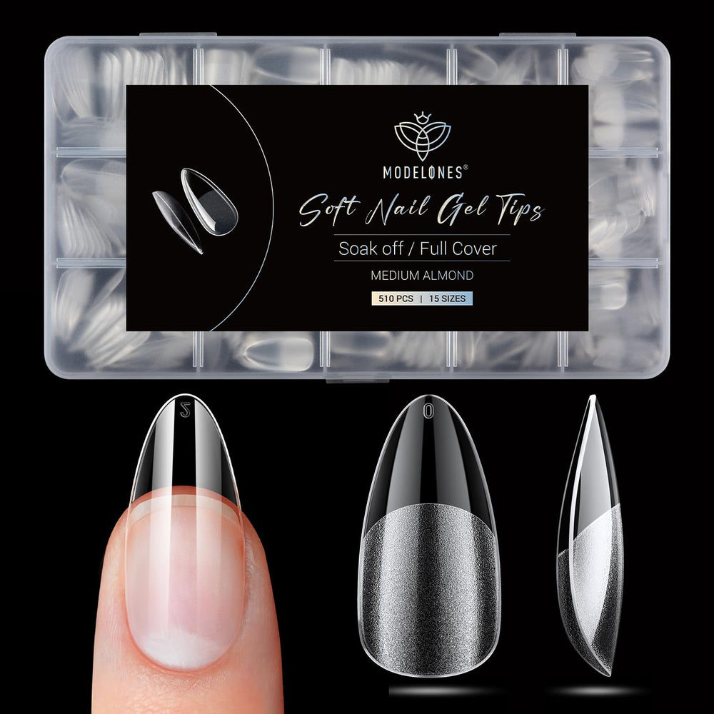 Modelones pointed almond front packaging showing kit count and shape for convenient selection