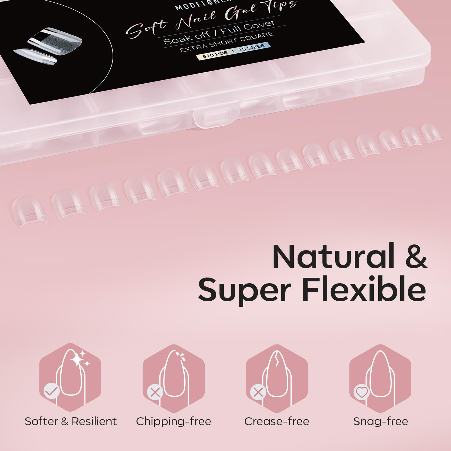 modelones finished polished nails in lifestyle setting offering salon-quality look