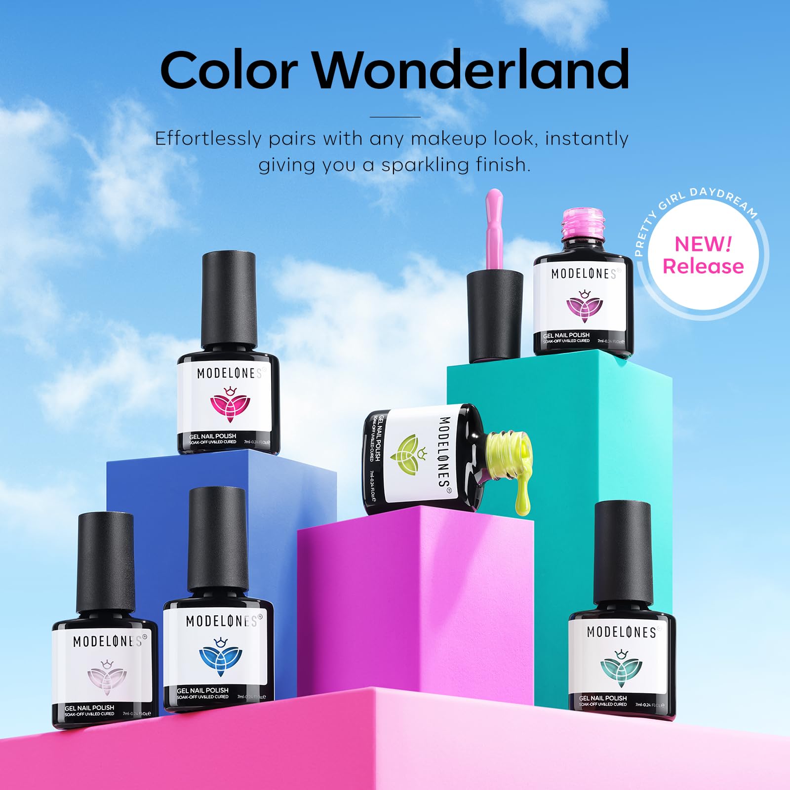 modelones polished nails outdoors showing lasting shine and salon look