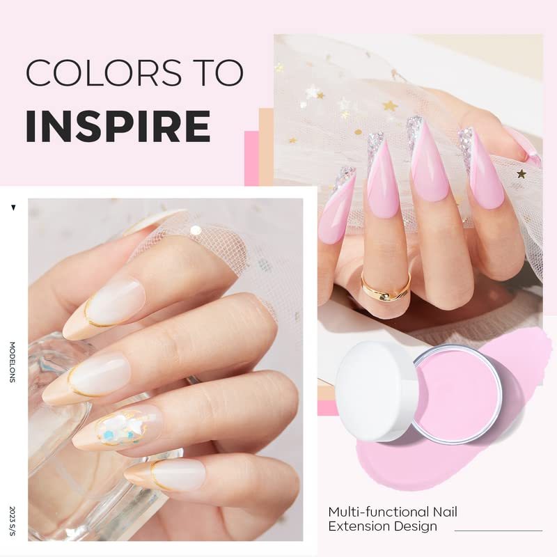 modelones color swatches lined to show jelly pink and nude mixing potential