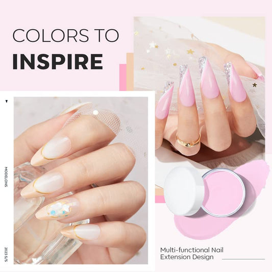 modelones color swatches lined to show jelly pink and nude mixing potential