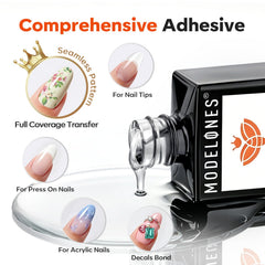 modelones adhesive securing press-on nail during placement for long-lasting hold