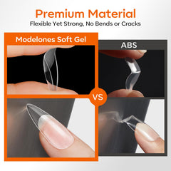 modelones press-on application demo showing quick at-home extension benefit