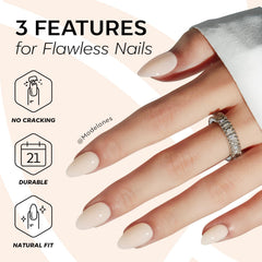 modelones press-on nails applied on hand for instant salon look