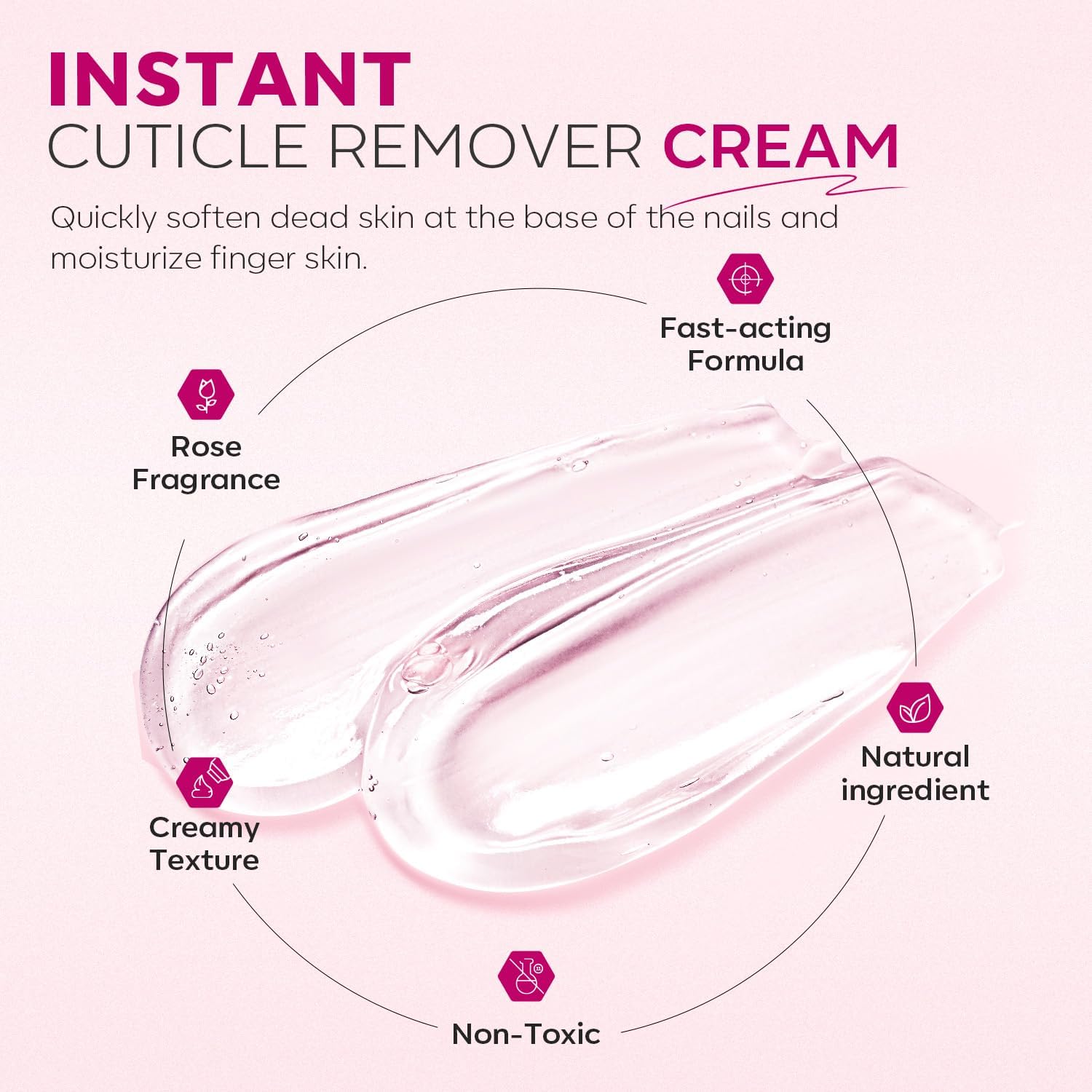 modelones used with a cuticle pusher showing gentle removal and tidy nail edges