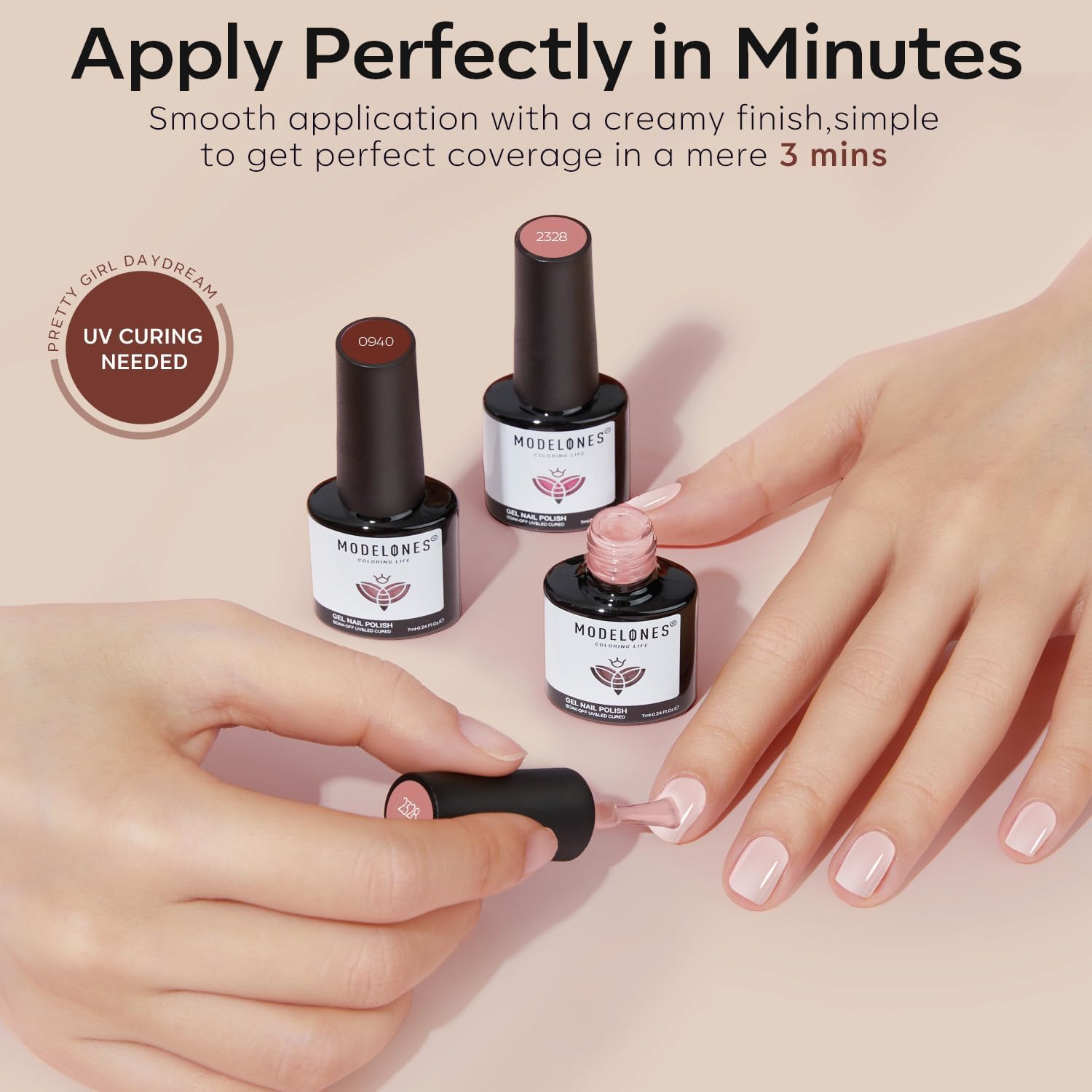modelones gel removal step with acetone soak showing safe soak-off process