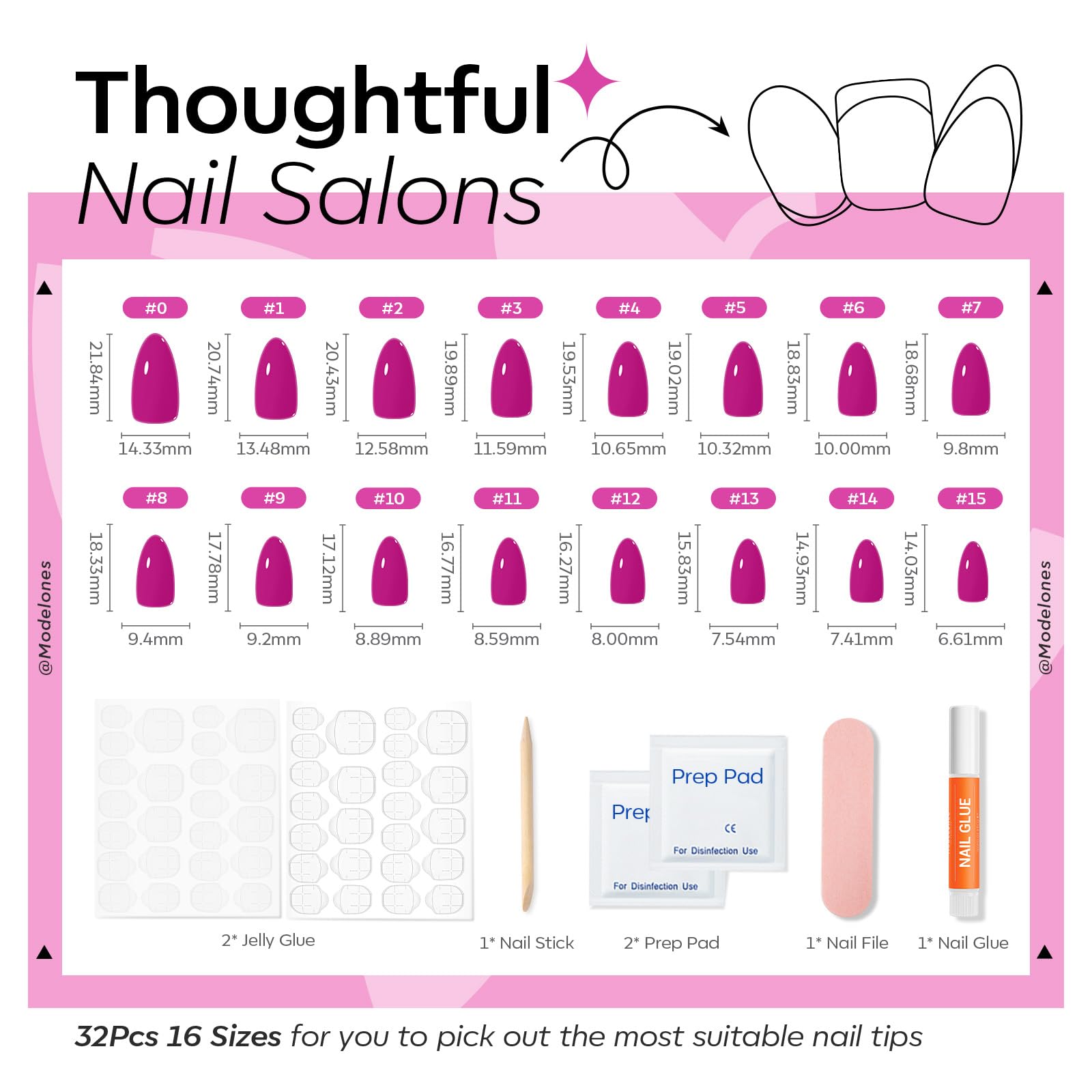 Modelones cleaned reusable nails ready for next use showcasing longevity