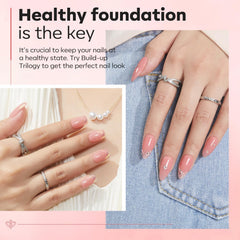 modelones finished rose nude nails showing professional-looking durable shine
