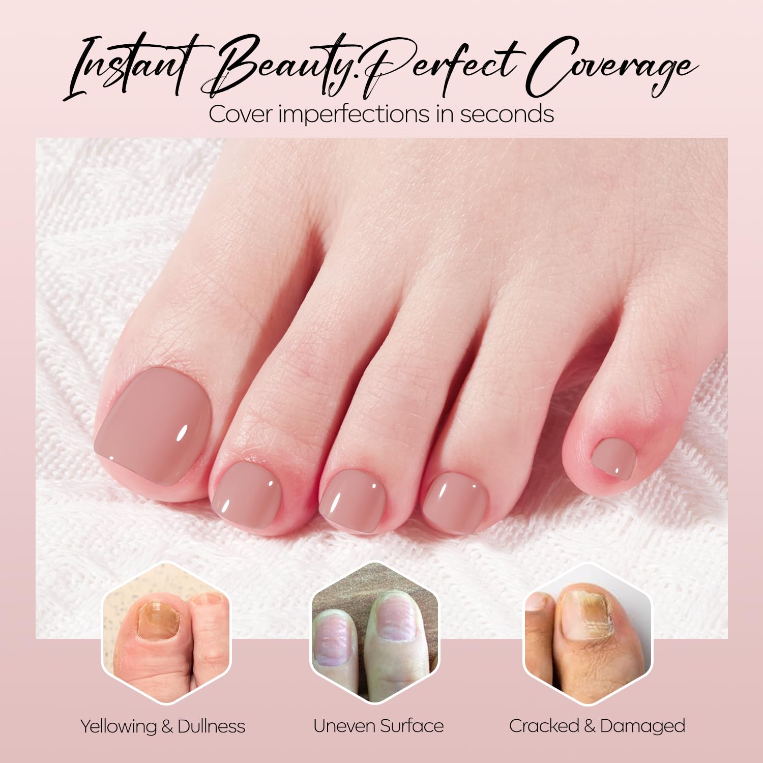 modelones toenails worn with sandals, shows comfortable everyday wear