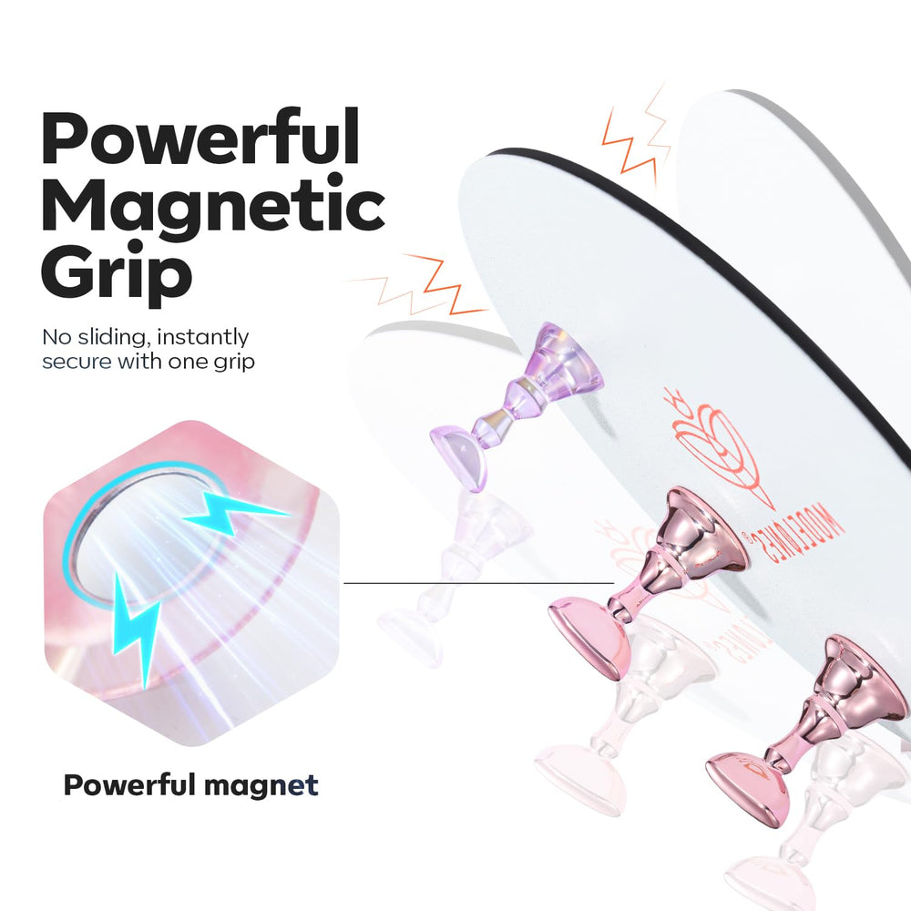 modelones top-down of round metal base showing flexible holder arrangement for simultaneous tips