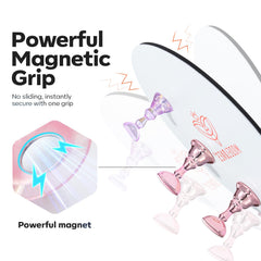 modelones top-down of round metal base showing flexible holder arrangement for simultaneous tips