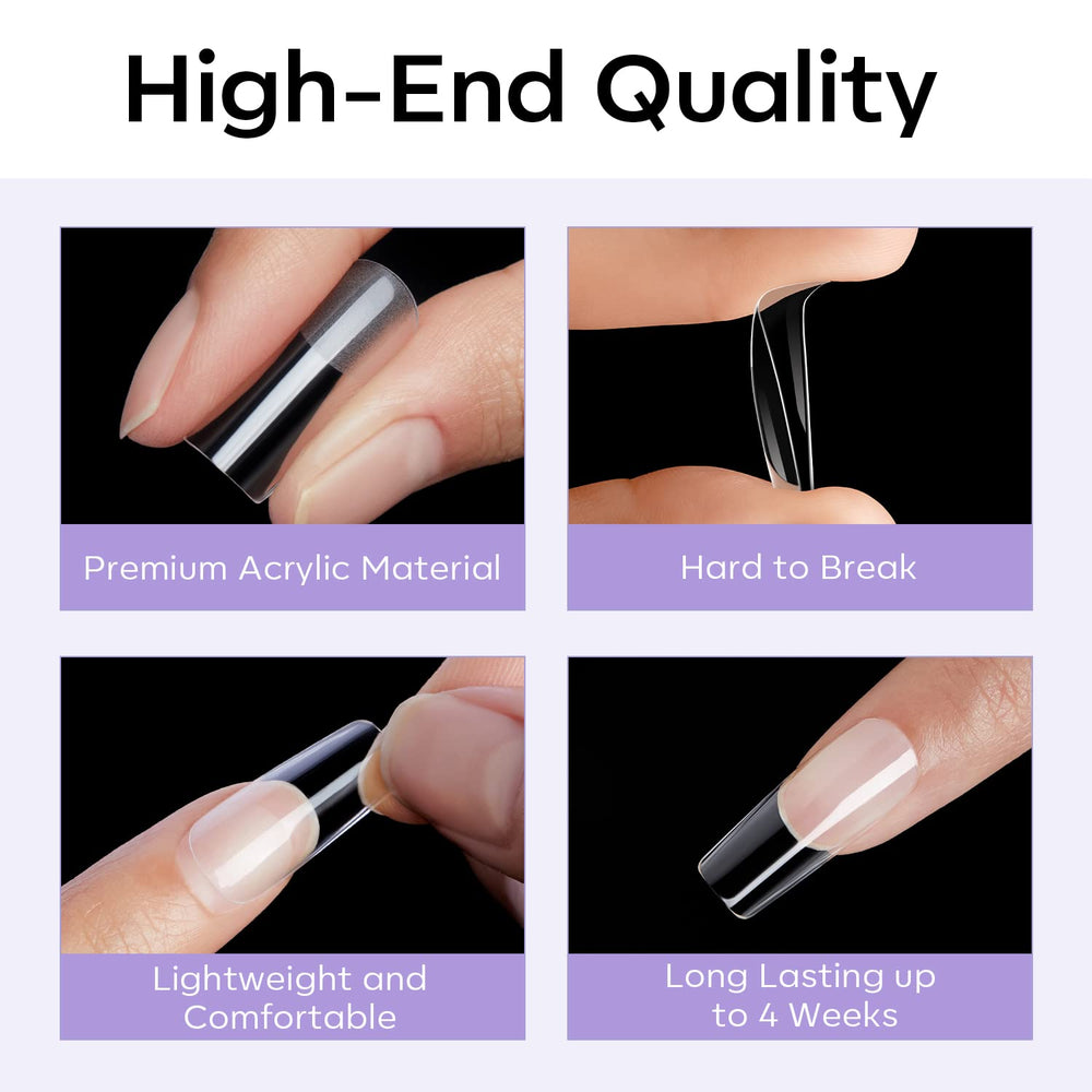 modelones salon-style hands wearing finished square nails