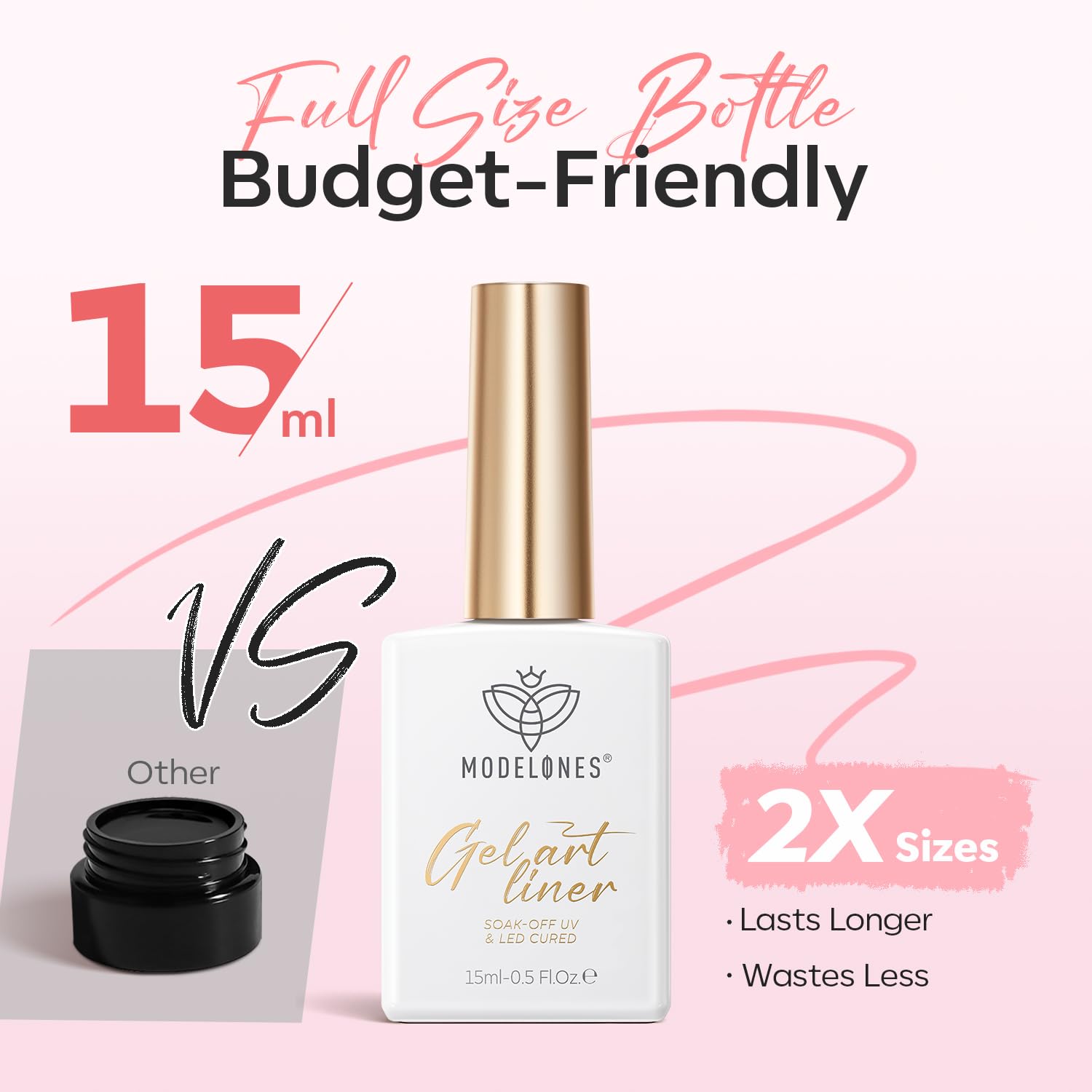modelones 15ml bottle next to a ruler showing generous full-size capacity