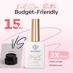modelones 15ml bottle next to a ruler showing generous full-size capacity
