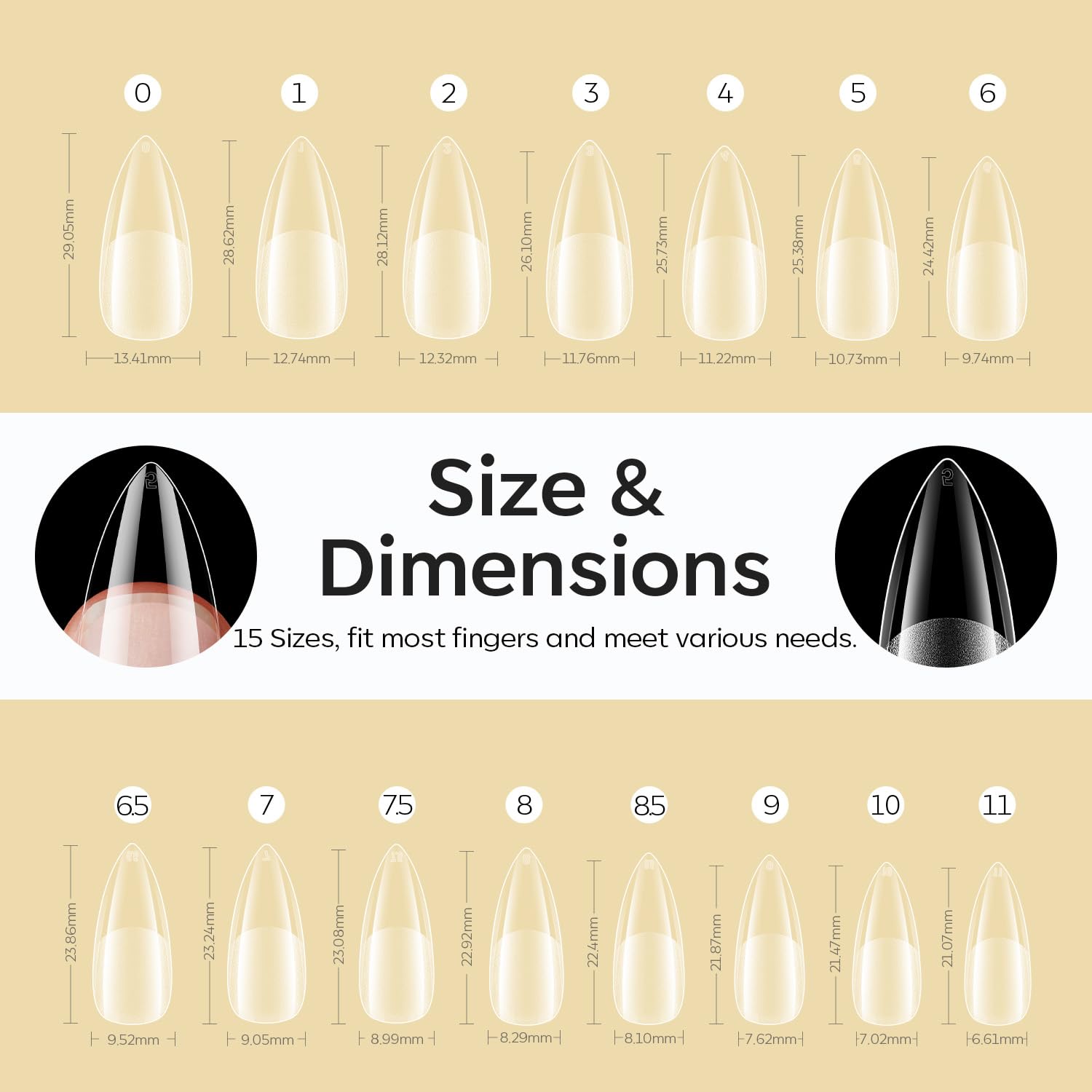 modelones scale comparison on hand showing natural look and comfortable length