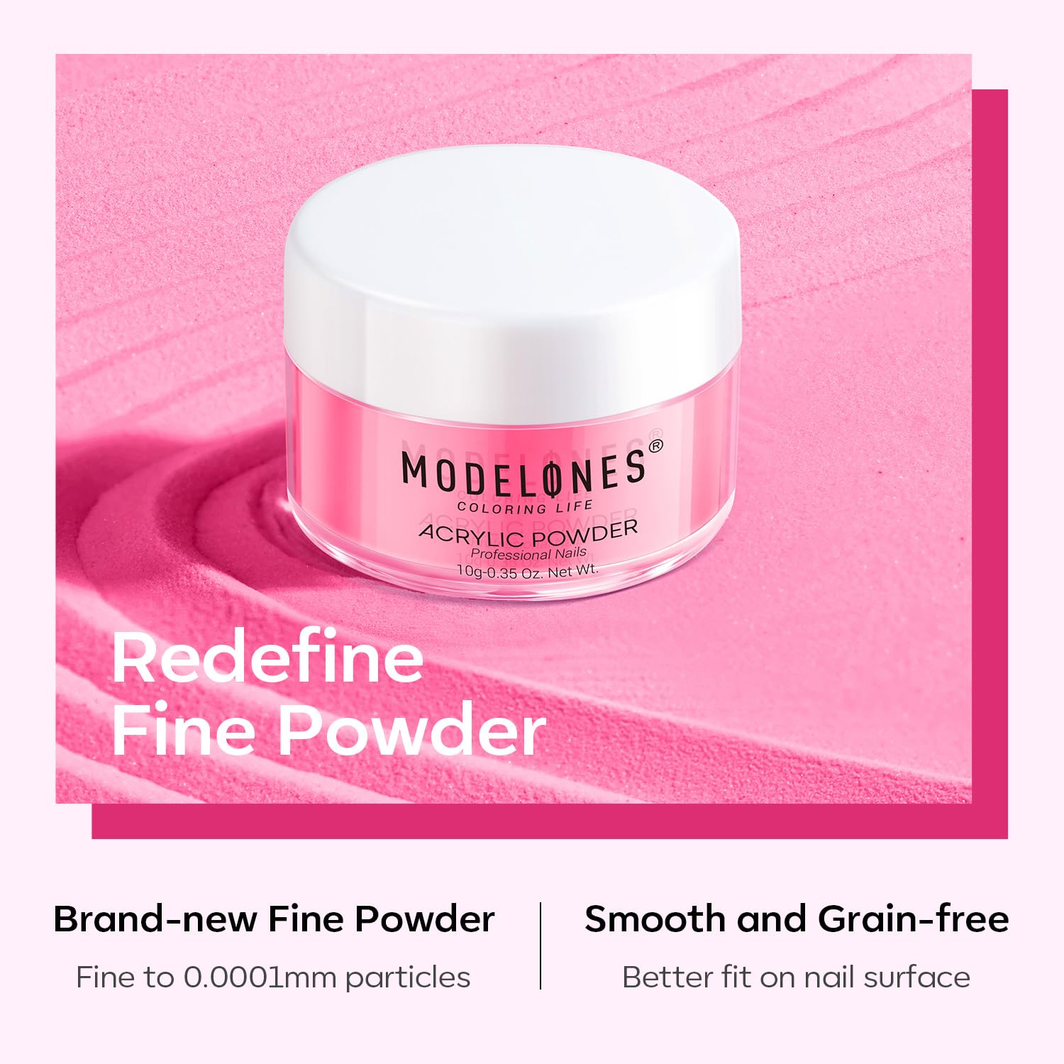 Modelones jar in hand illustrating 10g size and multiple-use benefit