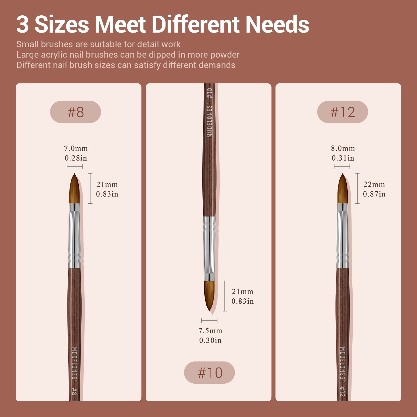 Modelones scale comparison with fingers illustrating compact professional size