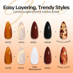 modelones color lineup with amber brown and maroon for layered manicures