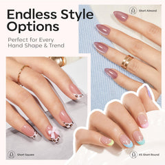 modelones short almond tips on tray for quick selection benefit