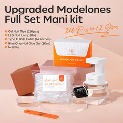 modelones short almond tips spread by size for quick selection and secure fit