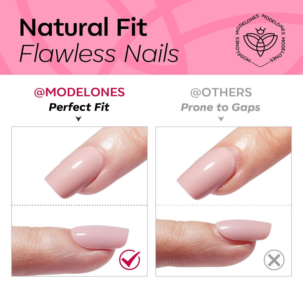 modelones side profile of worn nails showing durable waterproof finish