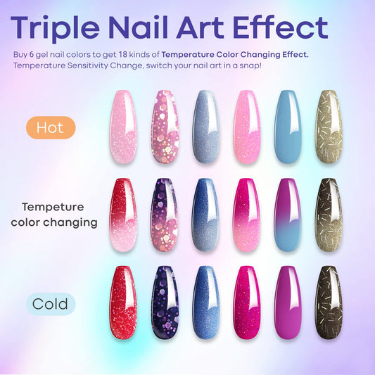 modelones six mood gel bottles neatly arranged showing color variety benefit: easy shade selection