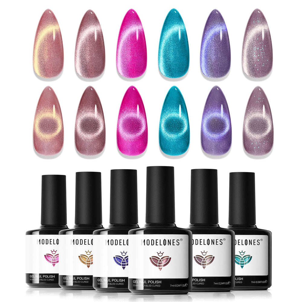 modelones six colors arranged flatlay showing complementary shades for mix-and-match looks