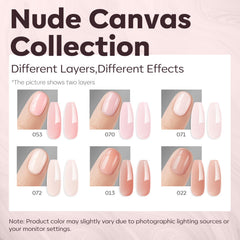 modelones six nude shades swatched on display, quick color selection benefit