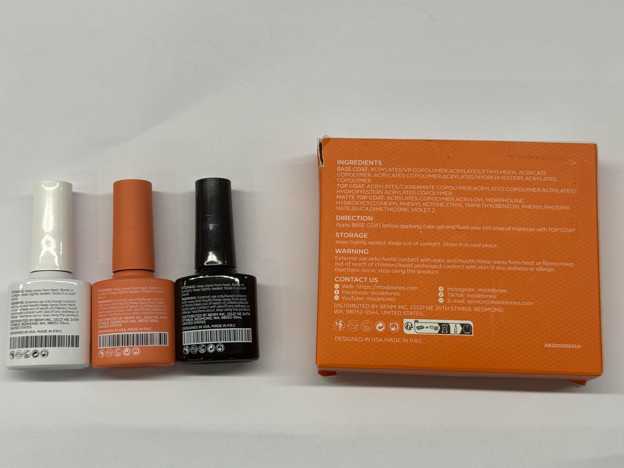 modelones bottles beside ruler showing compact travel-friendly size