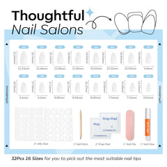 modelones 16 distinct nail sizes displayed to show precise fit and customization