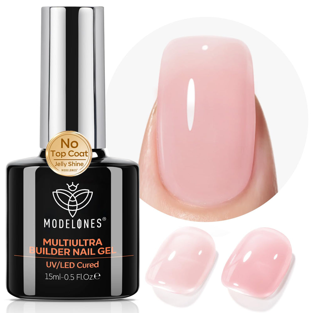 modelones soft pink front bottle showing product and glossy finish benefit