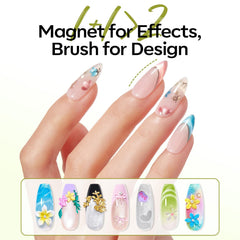 modelones steel beads on magnet focusing light for concentrated cat-eye dots