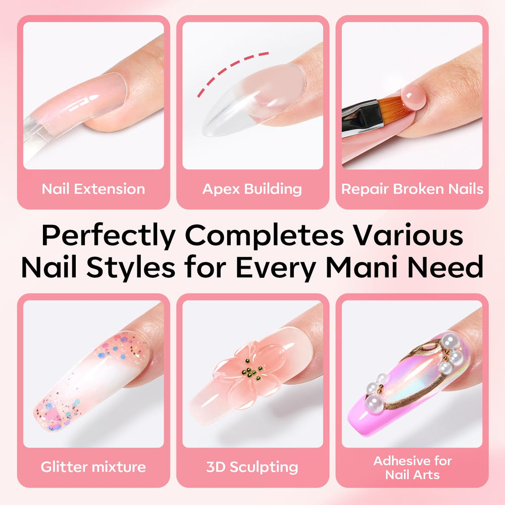 modelones swatch of clear white apricot shades enabling versatile manicure looks