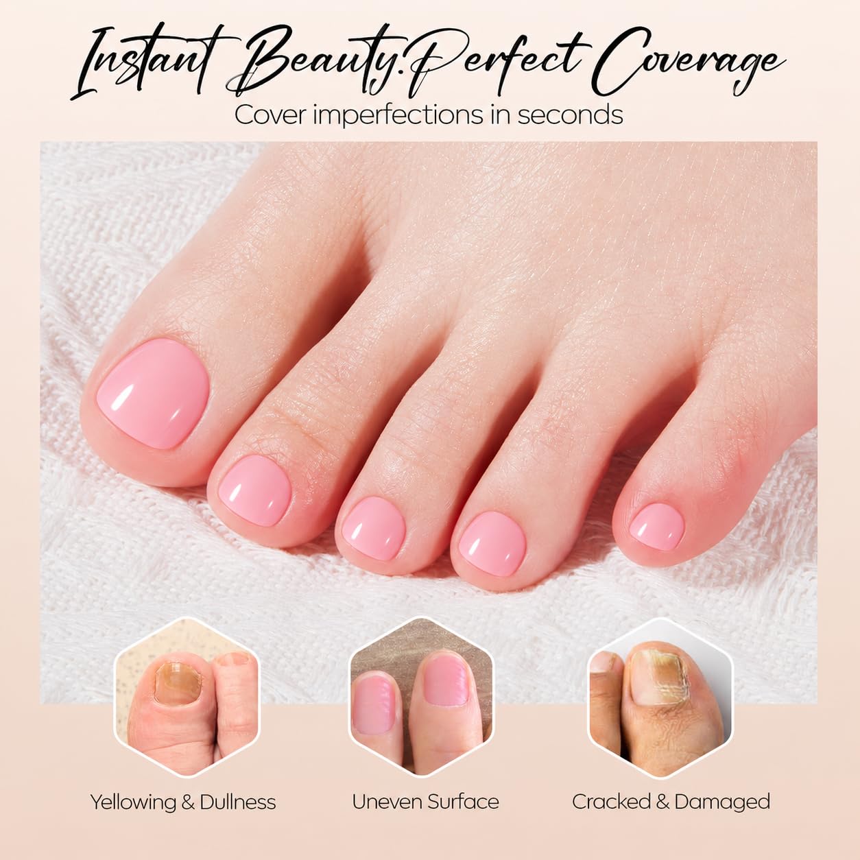 modelones sheer pink swatch on nail tip, conceals imperfections visibly